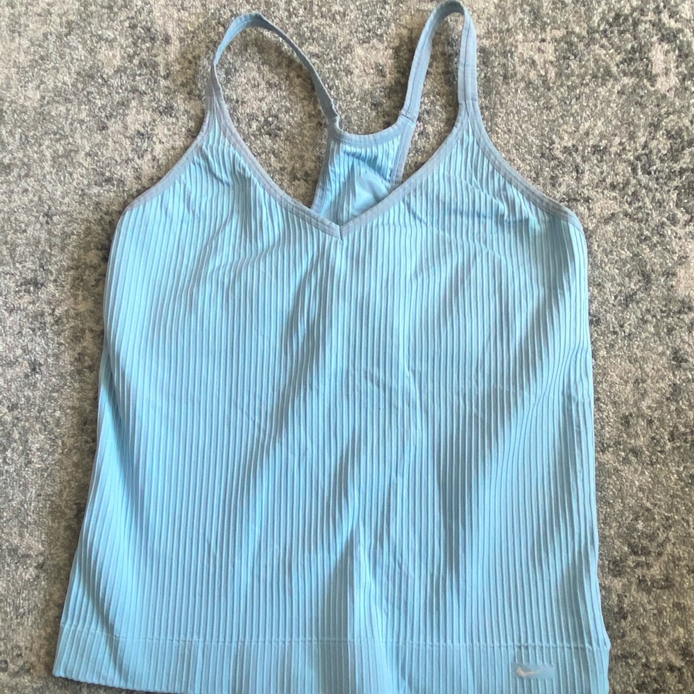 Blue Ribbed Nike Top